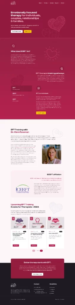 Full homepage capture of the bceft website